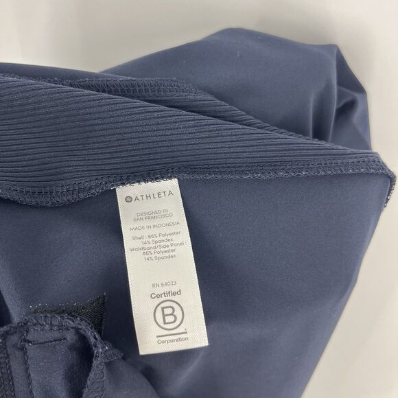Athleta Pants Size 4 Womens Navy Brooklyn Ankle Pull On Travel Mid Rise Pockets - Picture 7 of 8